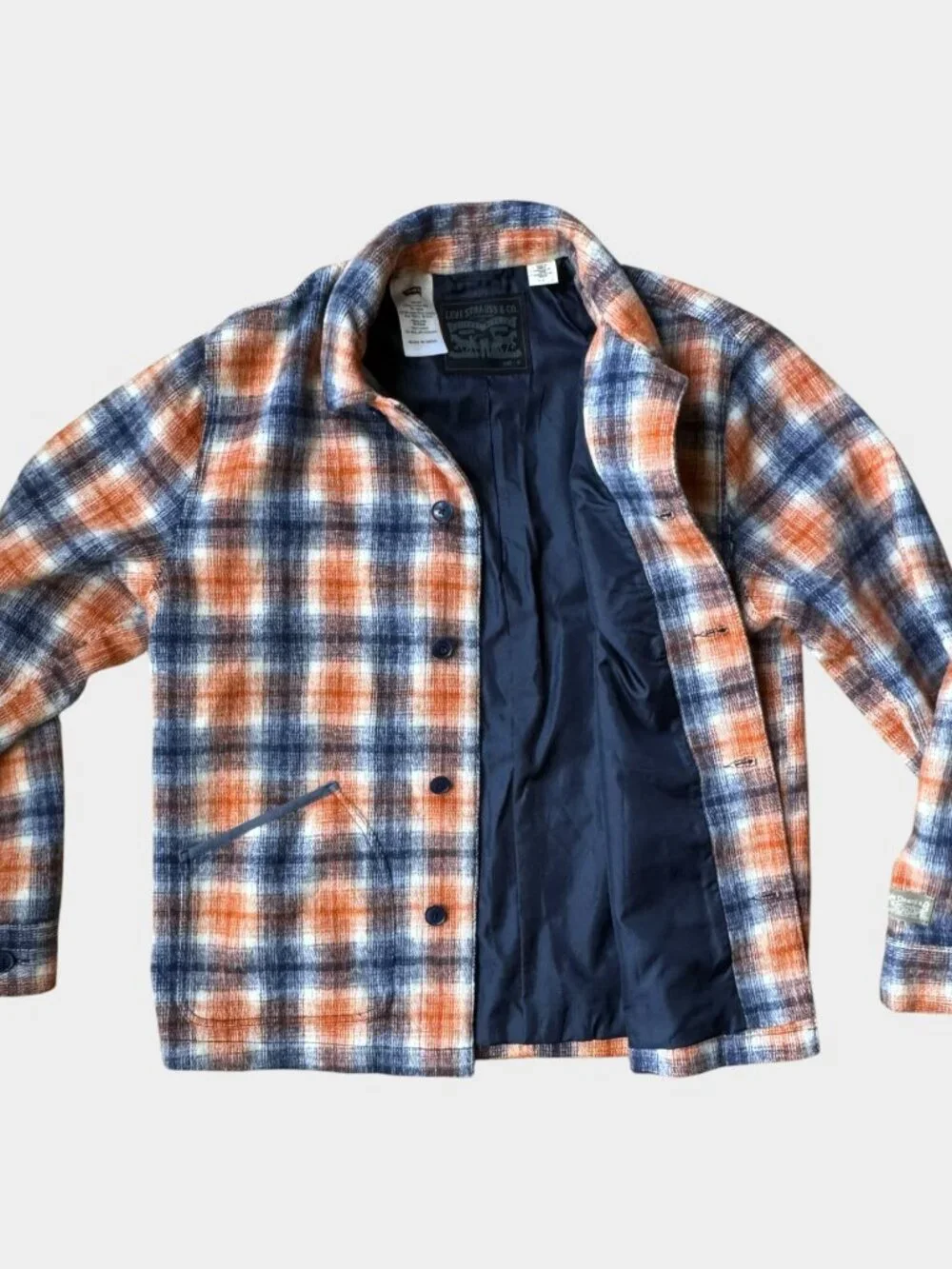 Levi's Lightweight Button Down Shirt Jacket Plaid - men's medium - Picture 4 of 6